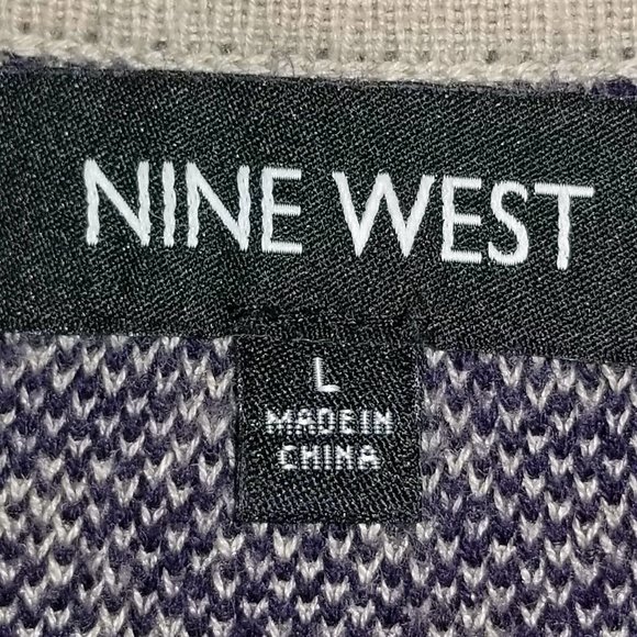 Nine West L Knit Dress Lightweight Purple Beige - Picture 9 of 16